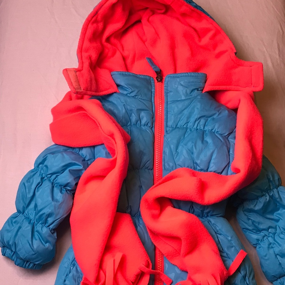 pink platinum puffer coat